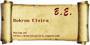 Bokros Elvira névjegykártya